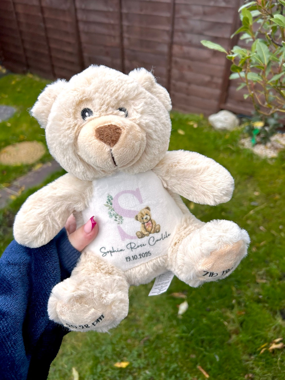 Personalised Baby Teddy Bear | Birth Keepsake Gift | Custom Name, Date & Details