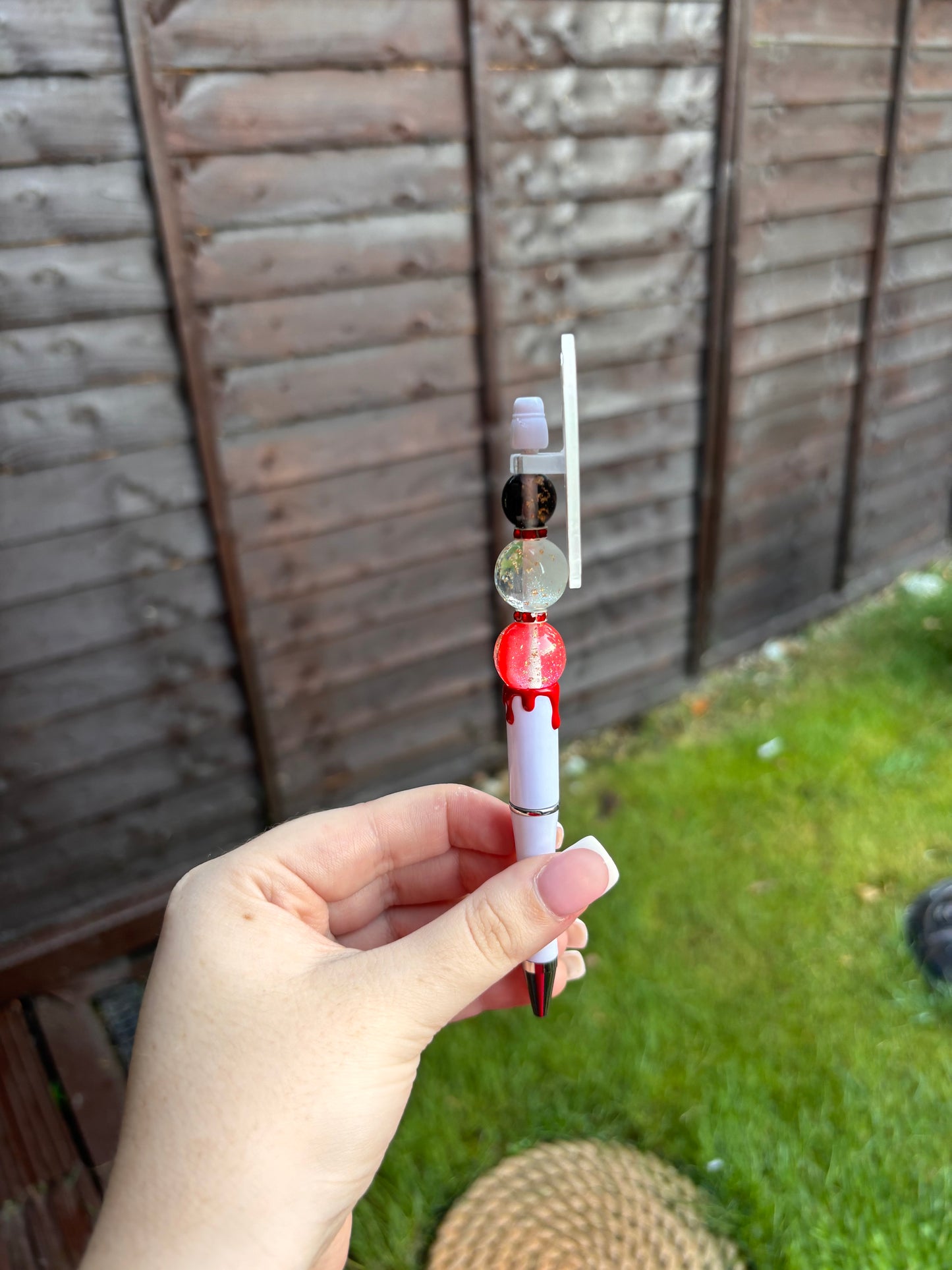 Horror Ghost Inspired Handmade Beaded Pen
