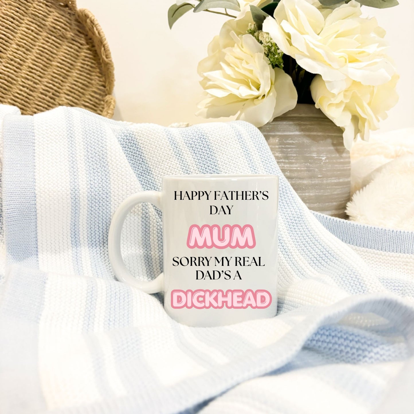 Funny Father’s Day Mug for Mum | “Sorry My Real Dad’s A D*” Mug | Novelty Gift for Mum | Funny Coffee Cup