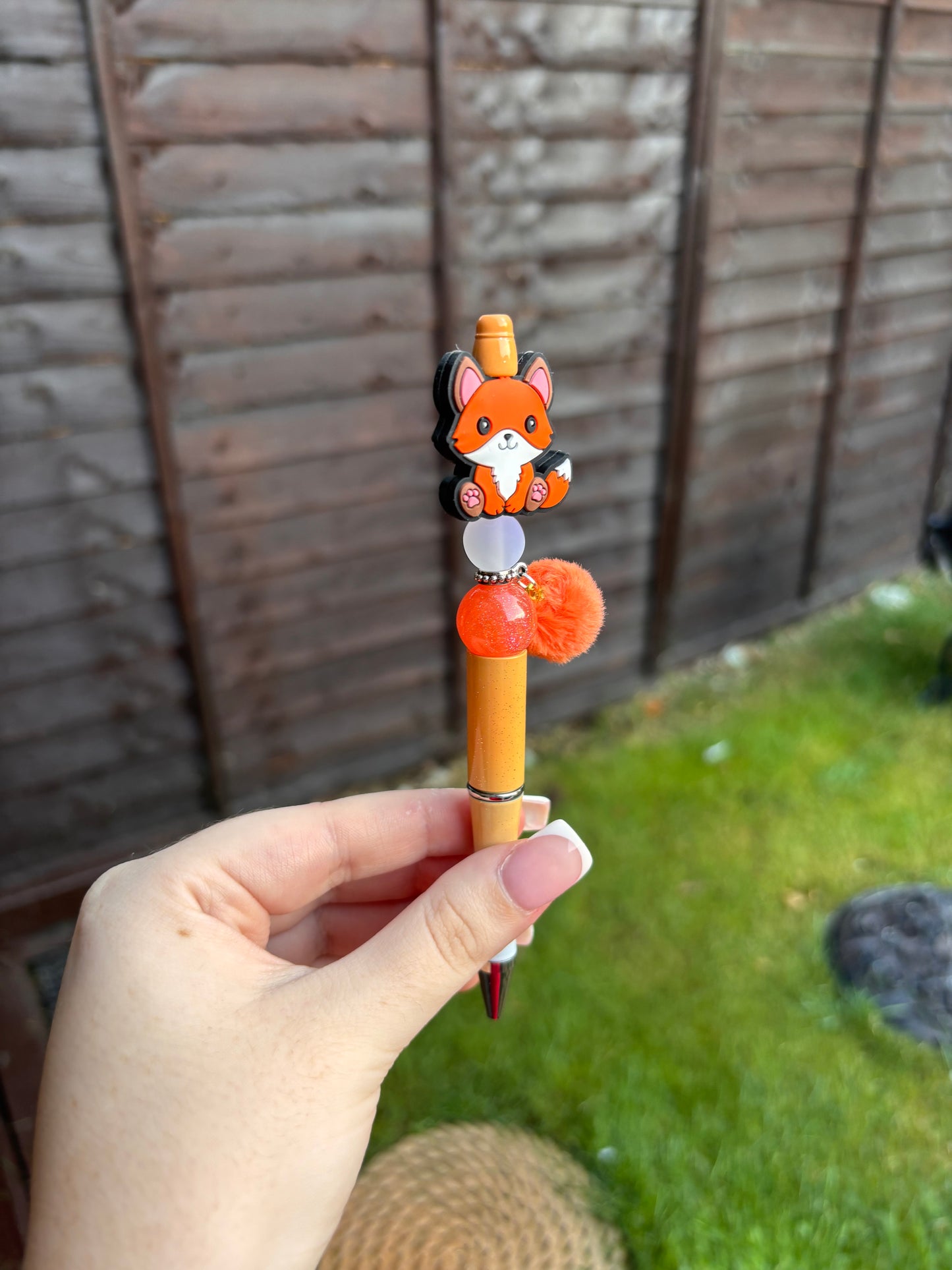 Cute fox beaded pen