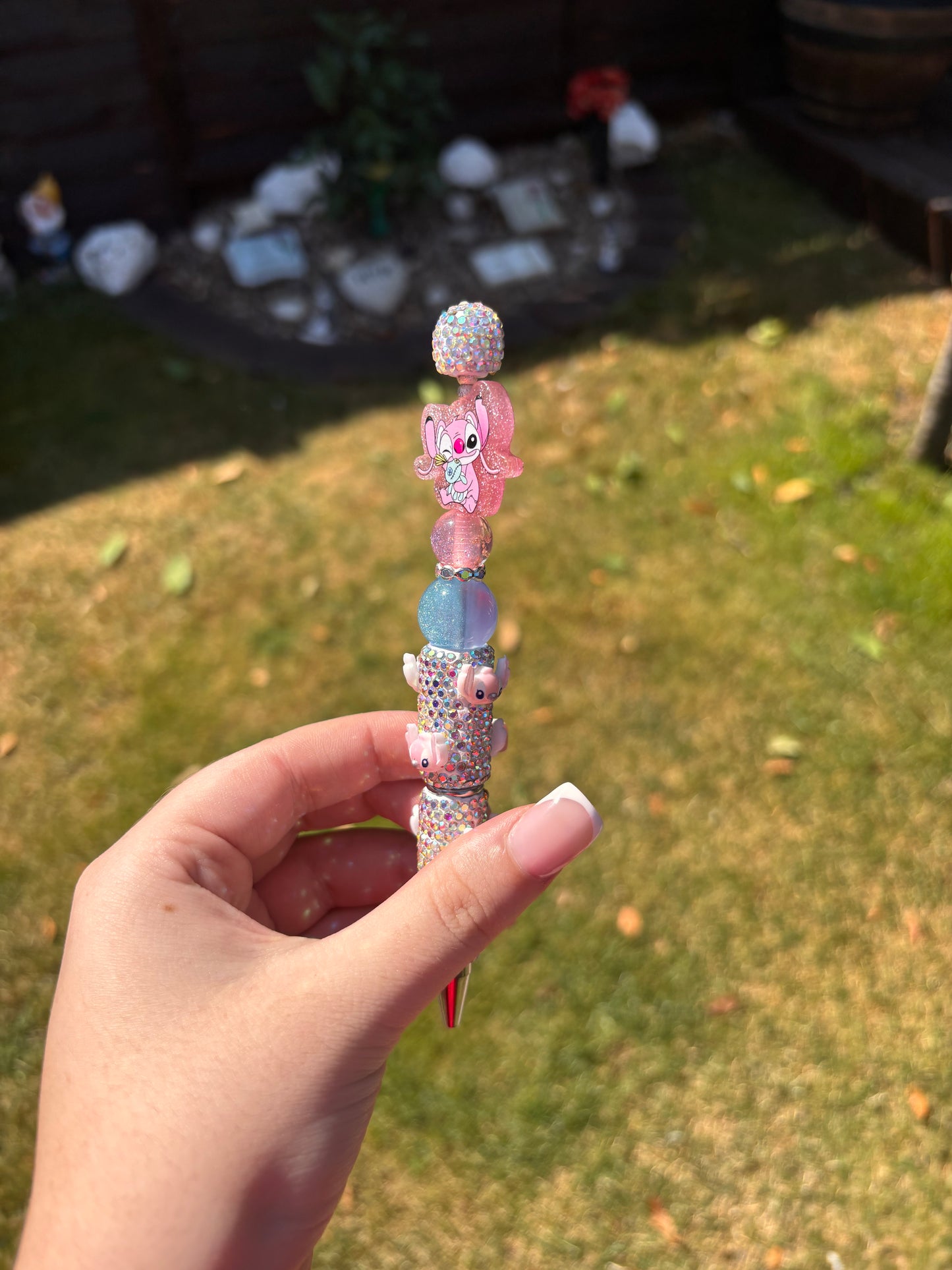 Pink Alien Inspired Handmade Beaded Pen
