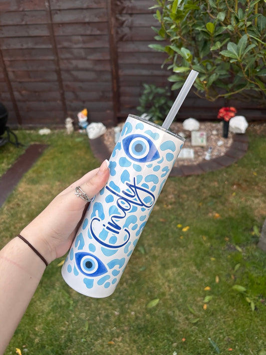 Personalised Evil Eye 20oz Skinny Tumbler