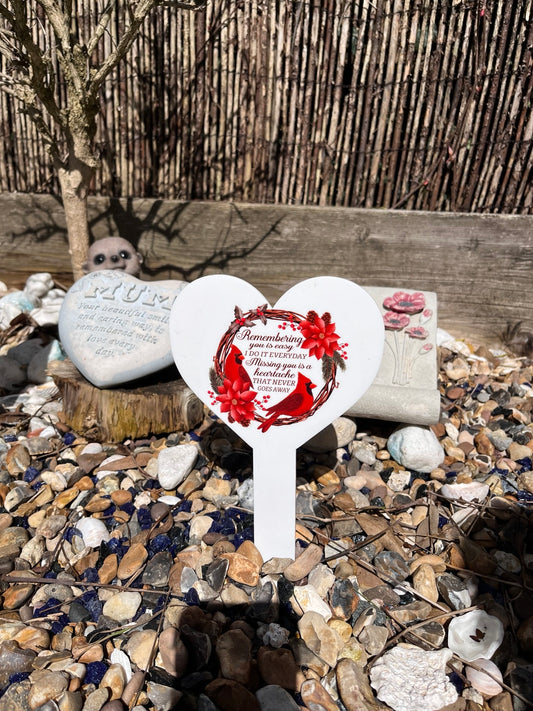 Memorial Garden Stake UK | Heart Remembrance Acrylic Plaque