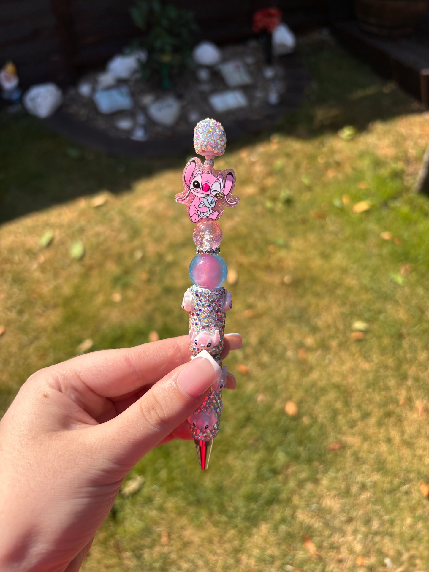 Pink Alien Inspired Handmade Beaded Pen