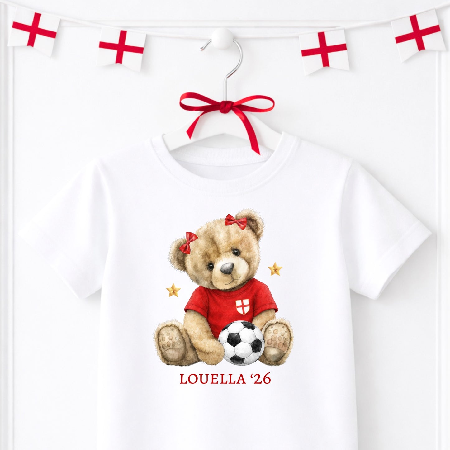 Personalised Kids World Cup 2026 T-Shirt | England Scotland Football Shirt | Custom Name Teddy Top | Boys Girls Match Day Outfit