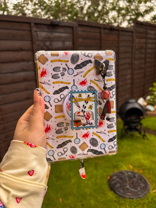 True Crime Kindle Accessory Set | Crime Reader Kindle Bundle | Thriller Book Club Accessories | Pop Socket, Kindle Charm & Dust Plug Set