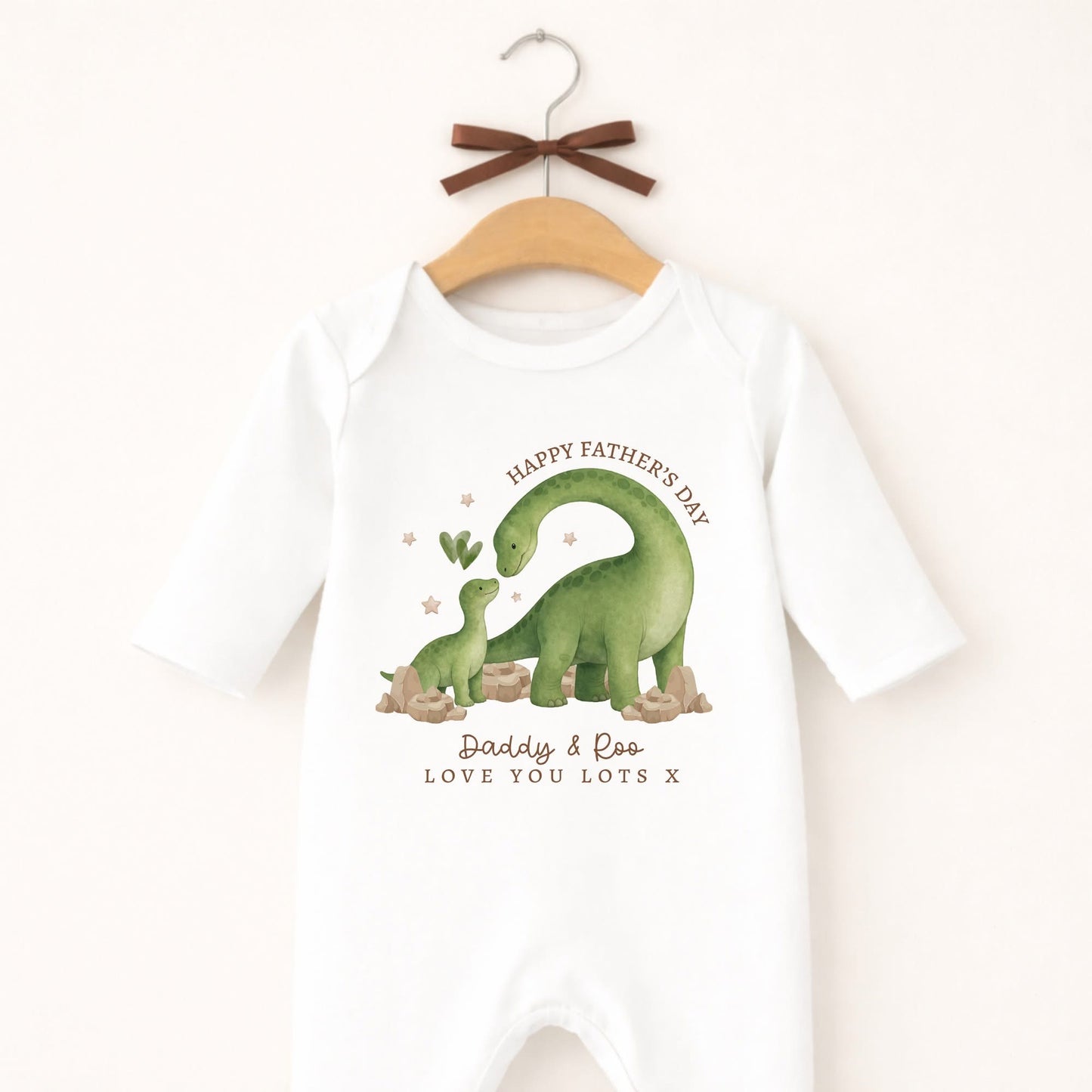 Personalised Dinosaur Father’s Day Baby Grow | Daddy & Baby Dino Outfit