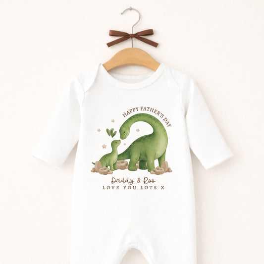 Personalised Dinosaur Father’s Day Baby Grow | Daddy & Baby Dino Outfit