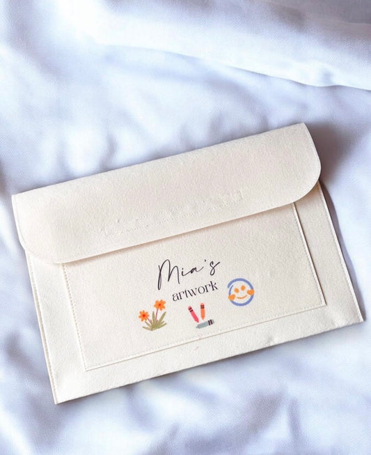Personalised Felt Artwork Folder | Kids School Art Folder