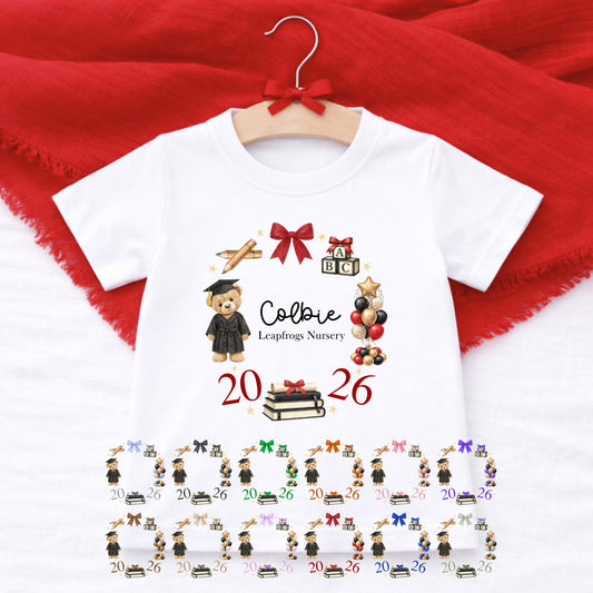 Personalised Nursery Graduation T-Shirt | Custom Name & Nursery Leavers Tee | 2026 School Leavers Shirt Kids