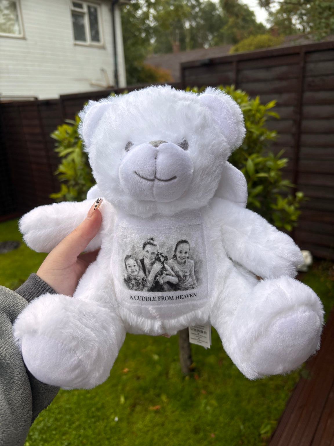 Personalised Angel Bear Memorial Teddy | Photo Memory Bear | Bereavement Gift | Remembrance Teddy Bear | A Cuddle From Heaven Keepsake