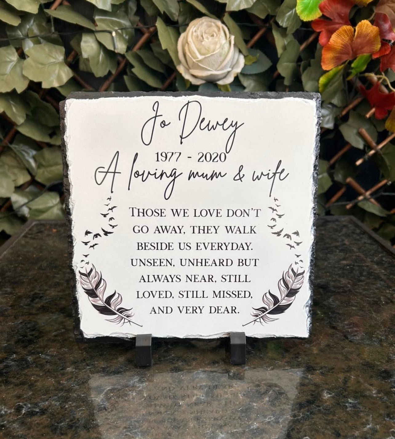 Personalised Memorial Slate Plaque | In Loving Memory Gift | Custom Photo Slate Keepsake