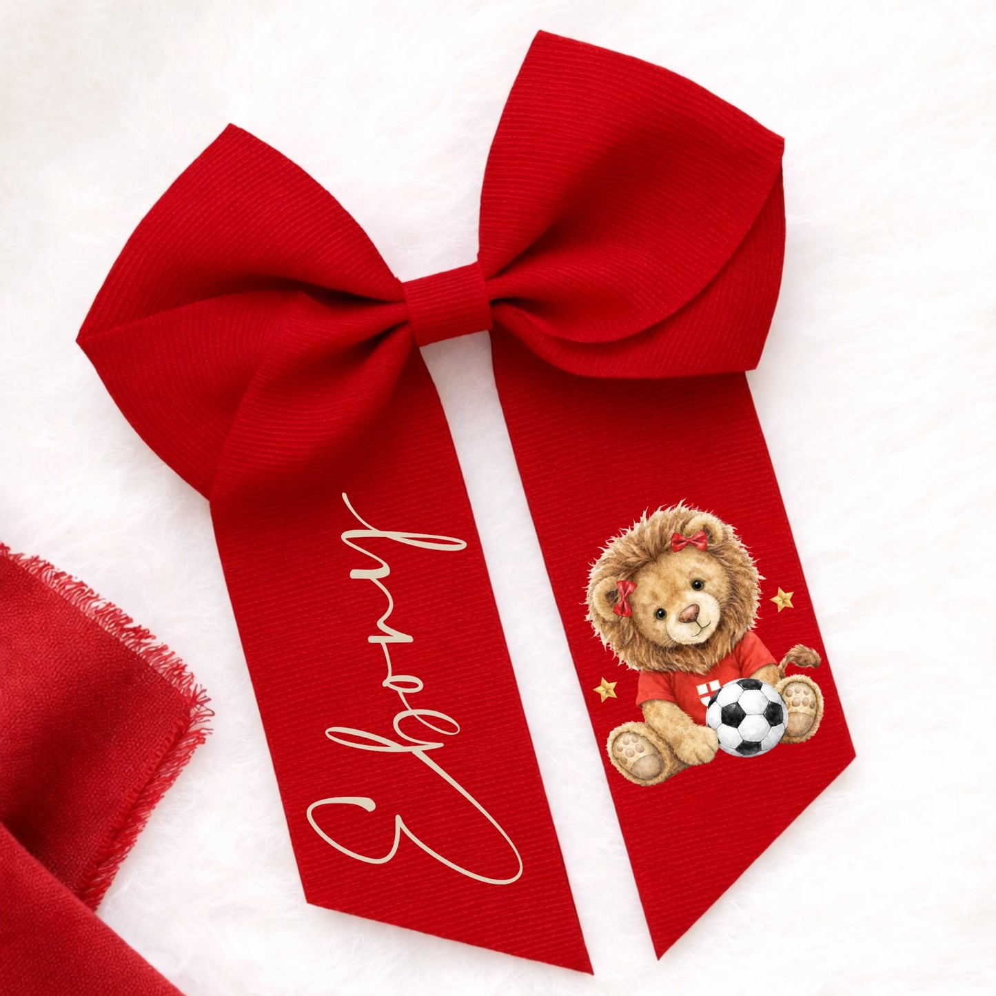 Personalised Football Hair Bow | England Scotland Bow | Kids Custom Name Bow | Football Accessories