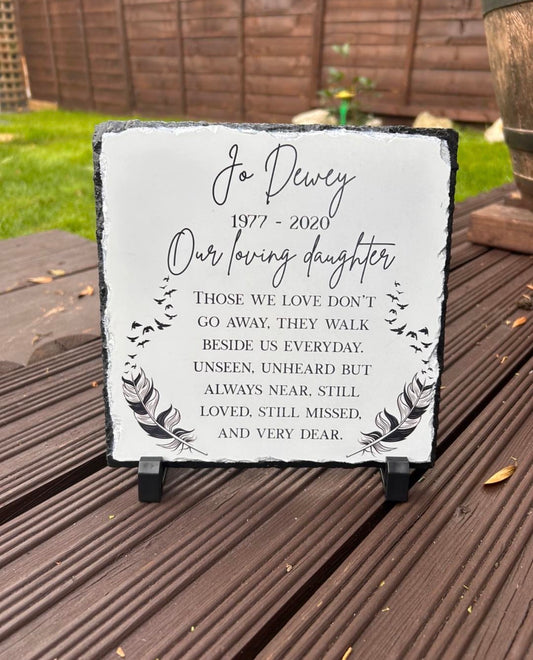 Personalised Memorial Slate Plaque | In Loving Memory Gift | Custom Photo Slate Keepsake