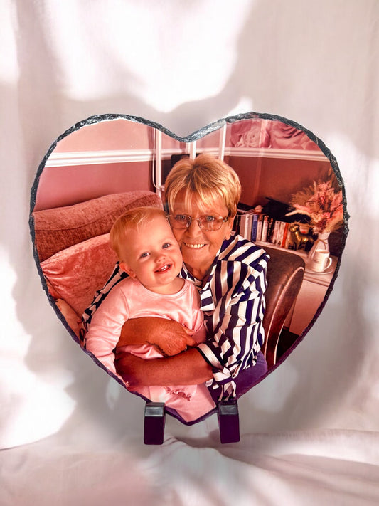 Personalised Heart Photo Slate